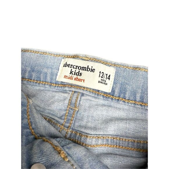 Abercrombie Kids 13/14 Midi Shorts Rainbow Light Wash Denim - Picture 5 of 5